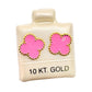 Par broquel Trébol con esmalte rosa Oro 10k