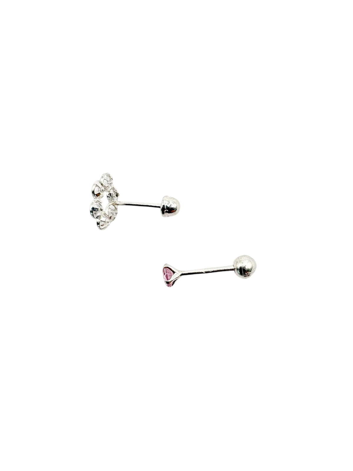 Par broquel dona con piedras hecho de Plata 925
