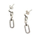 Par de aretes cadena colgante hecho de plata 925