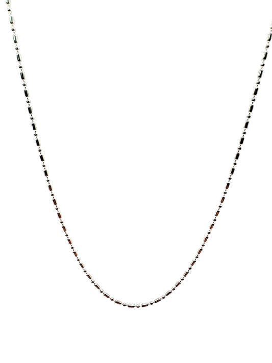 Cadena rectángulo y esferas hecho de plata 925