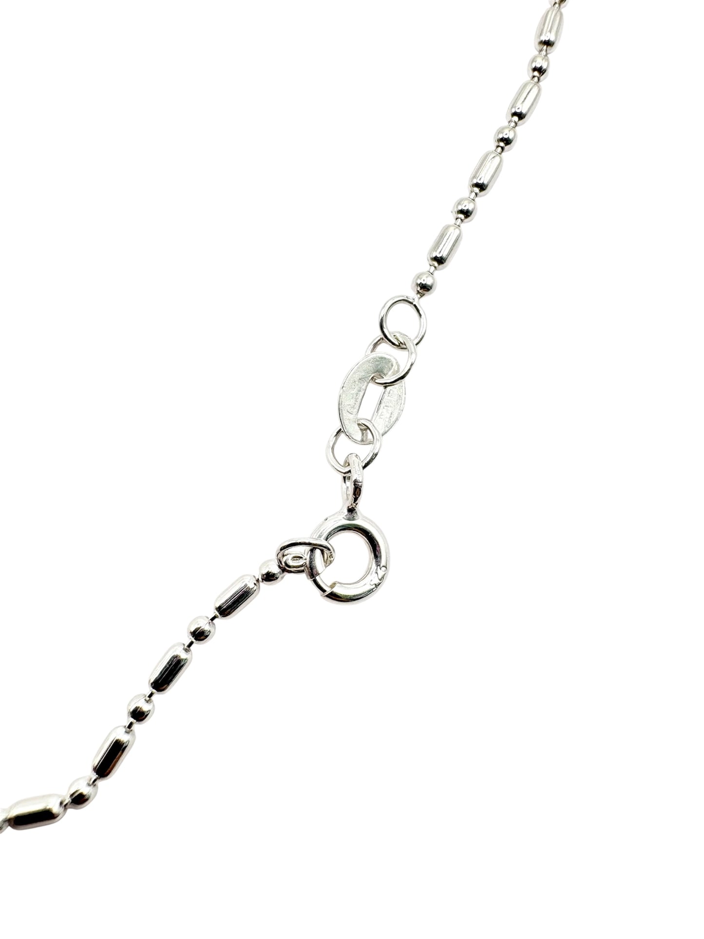 Cadena rectángulo y esferas hecho de plata 925