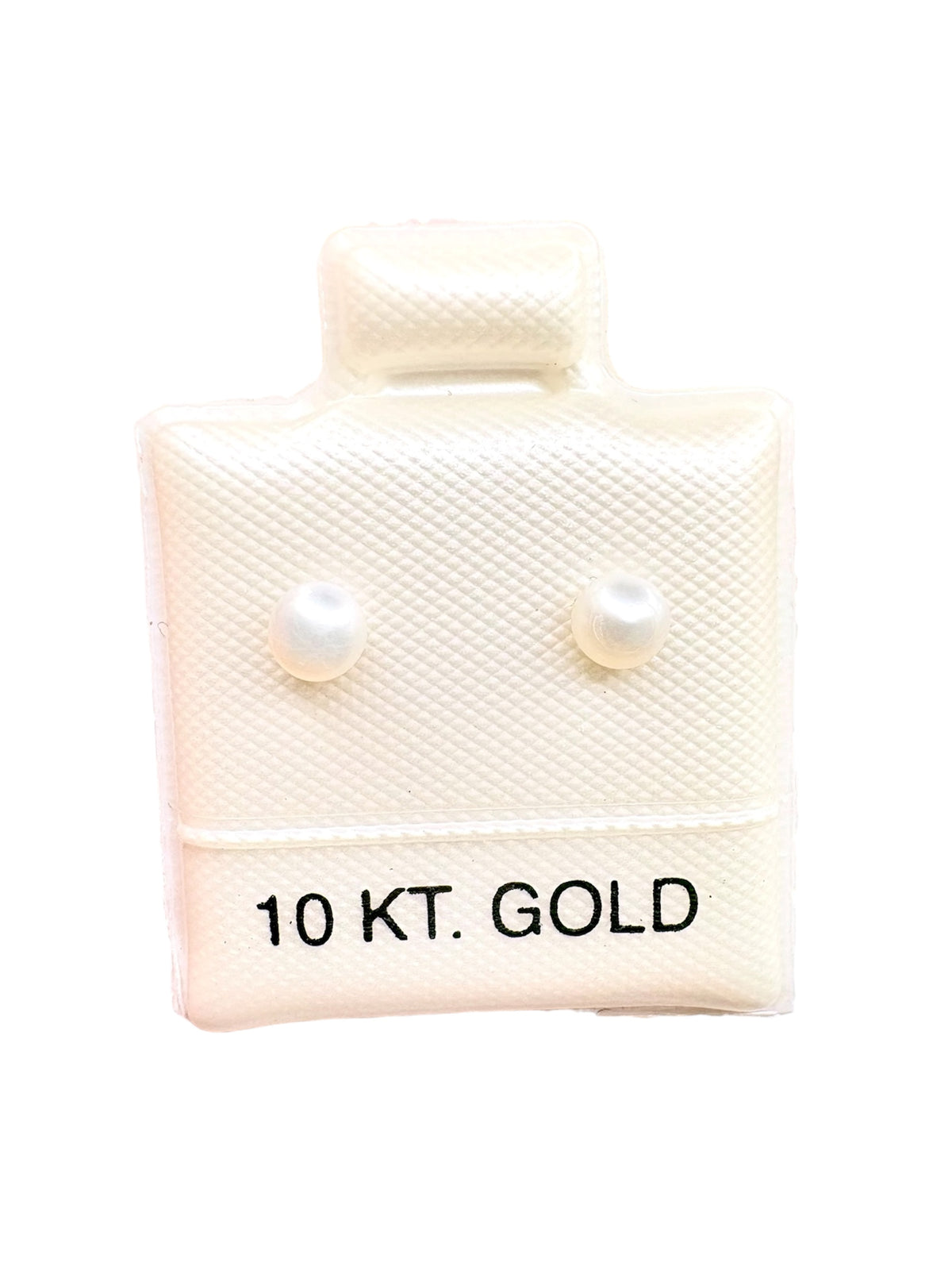 Mi primer Broquel perla natural mini básico oro 10k dorado