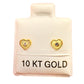 Mi primer Broquel Corazón D con Zirconia Oro 10k DORADO