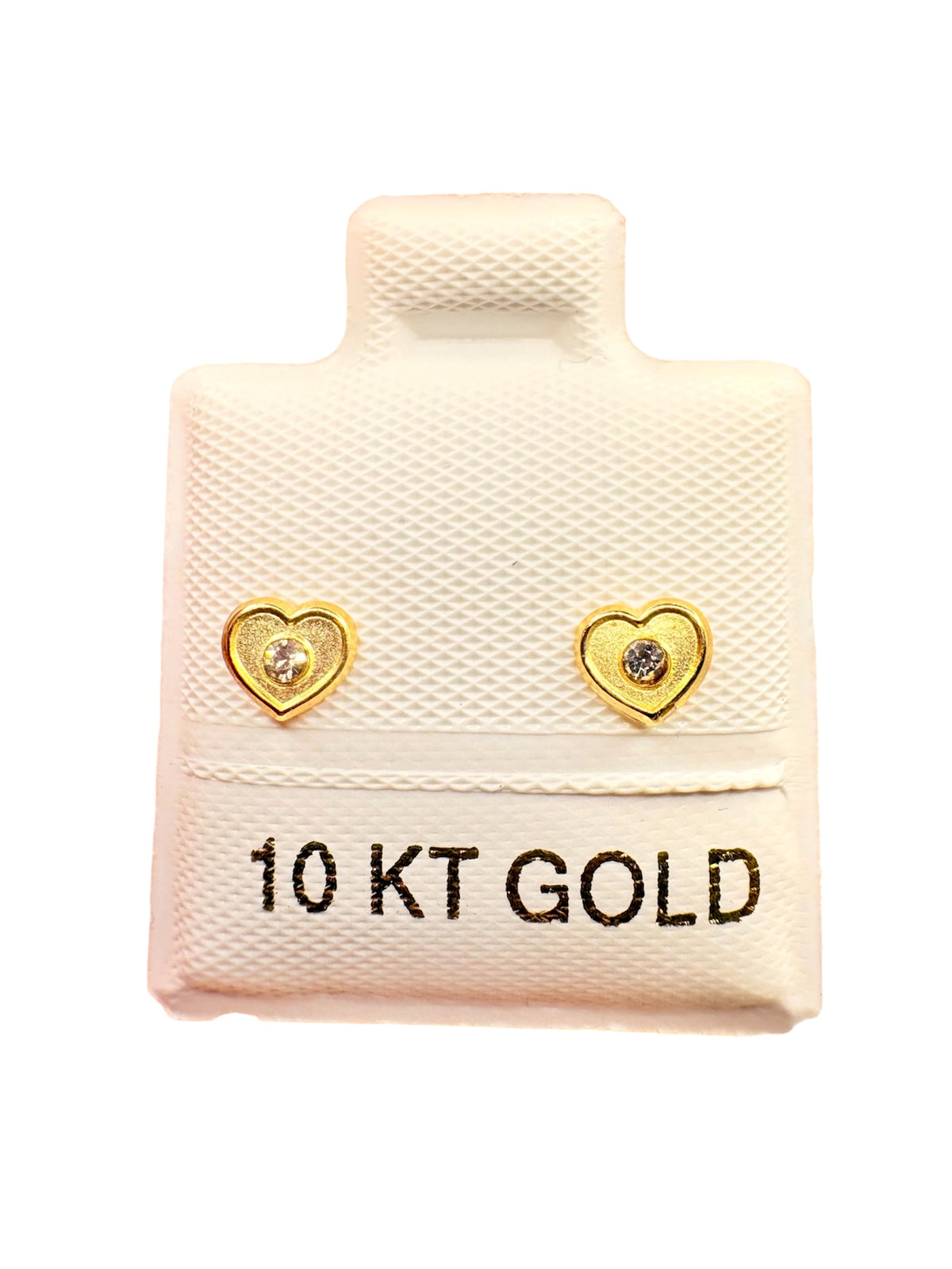 Mi primer Broquel Corazón D con Zirconia Oro 10k DORADO