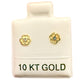 Mi primer Broquel Trébol Flor con Zirconia Blanca Mini Oro de 10k DORADO