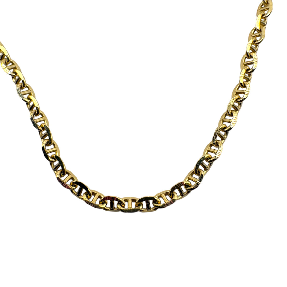 Pulsera estilo eslabones plano entrelazado hecho de oro 10K