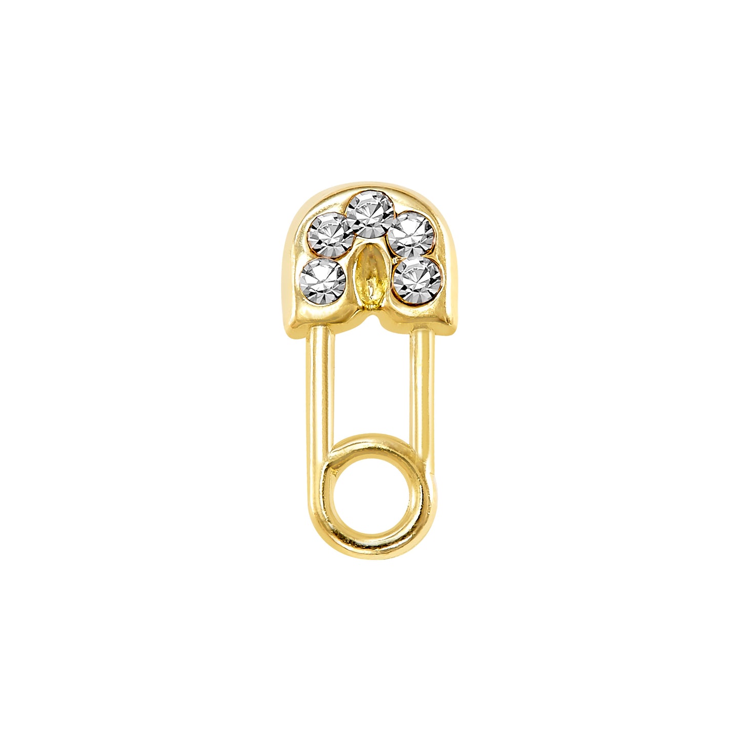 Par o Pieza de Broquel Segurito pp con Zirconia Oro 10k DORADO