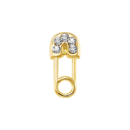 Par o Pieza de Broquel Segurito pp con Zirconia Oro 10k DORADO