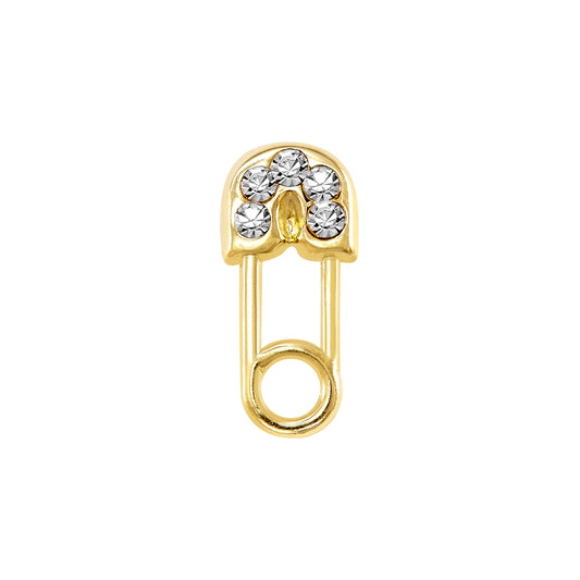 Par o Pieza de Broquel Segurito pp con Zirconia Oro 10k DORADO