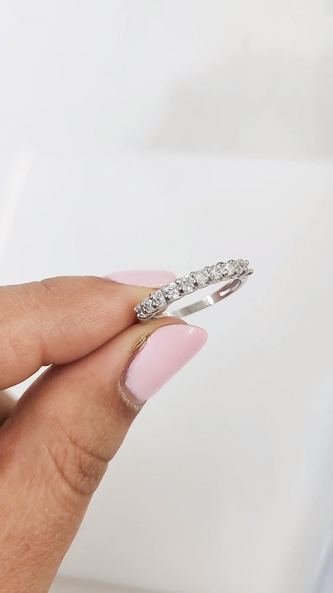 Anillo media churumbela oro blanco 10k