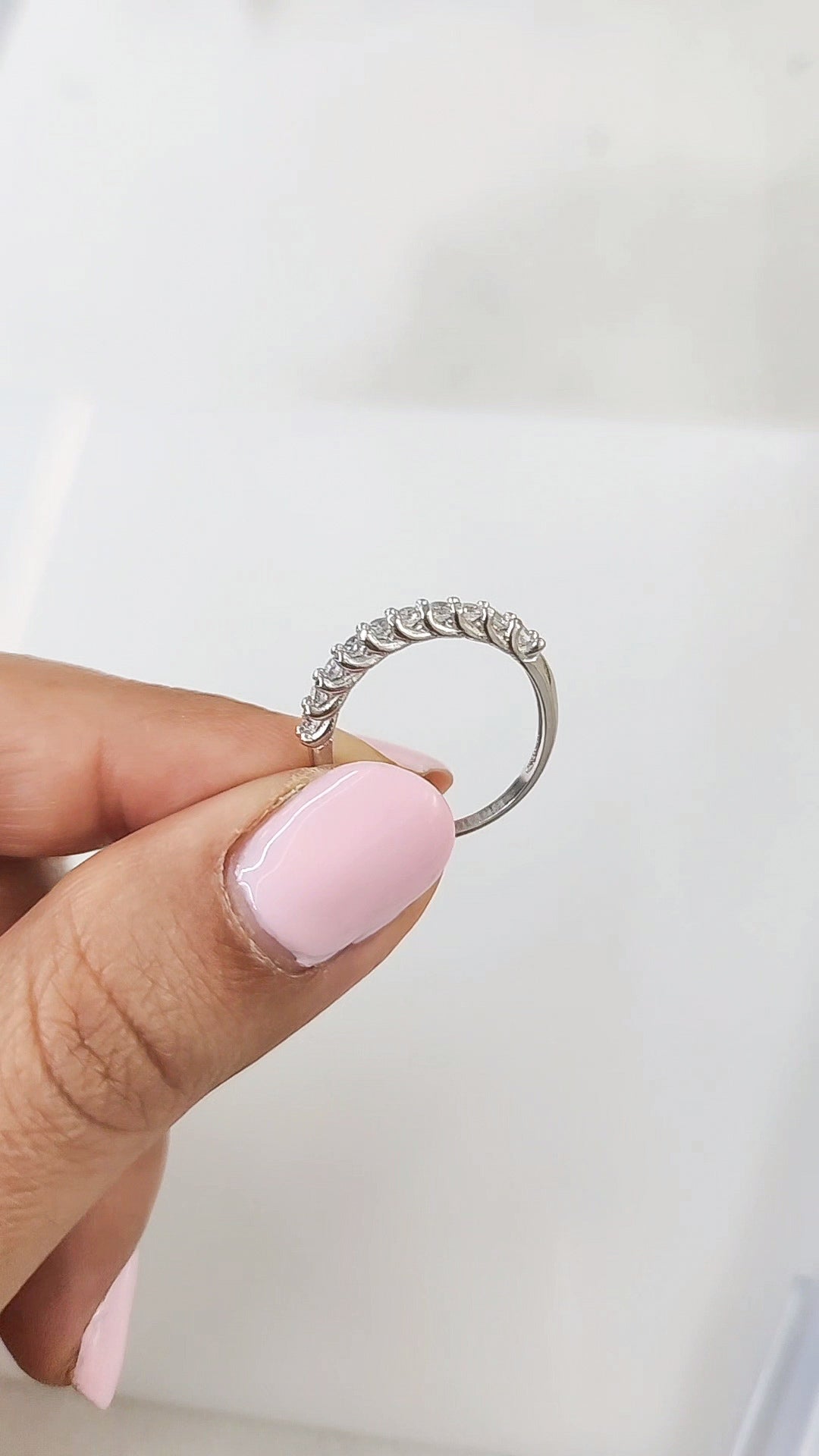 Anillo media churumbela oro blanco 10k