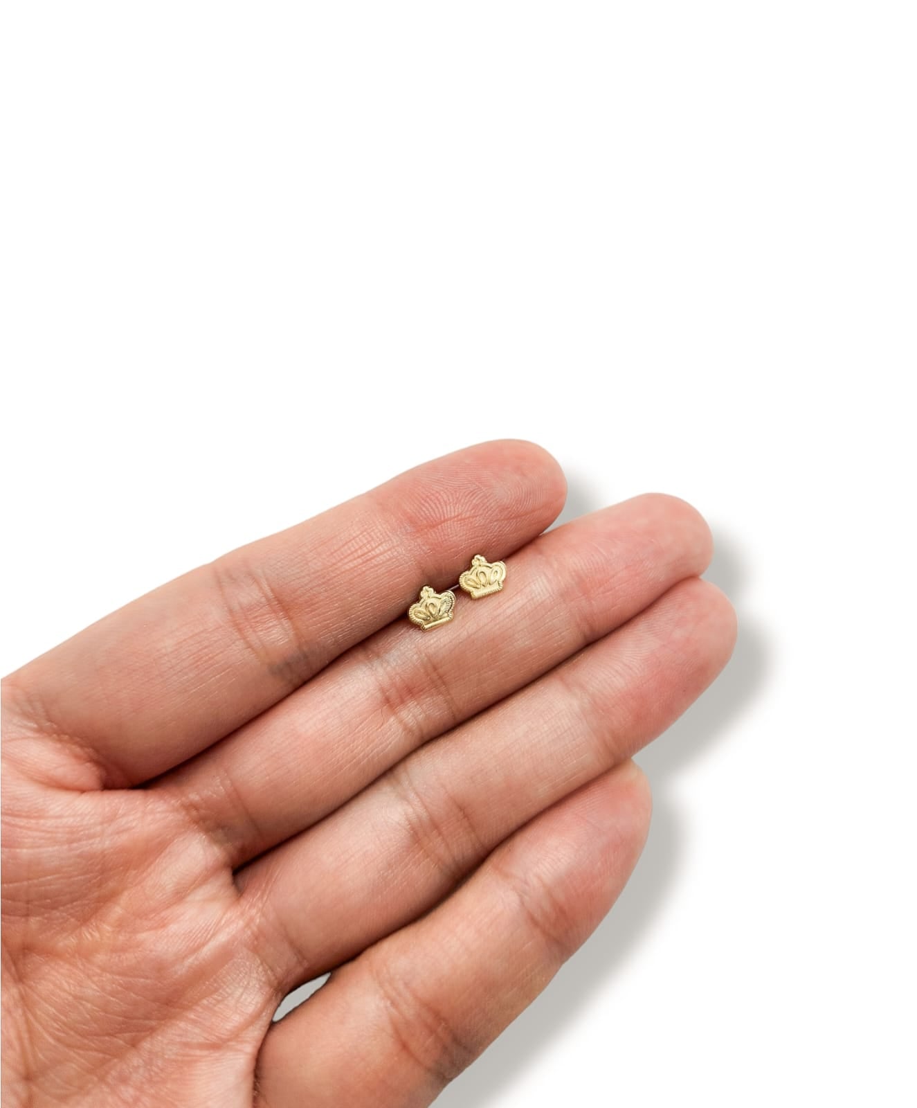Par de Broquel corona princess mini oro 10k
