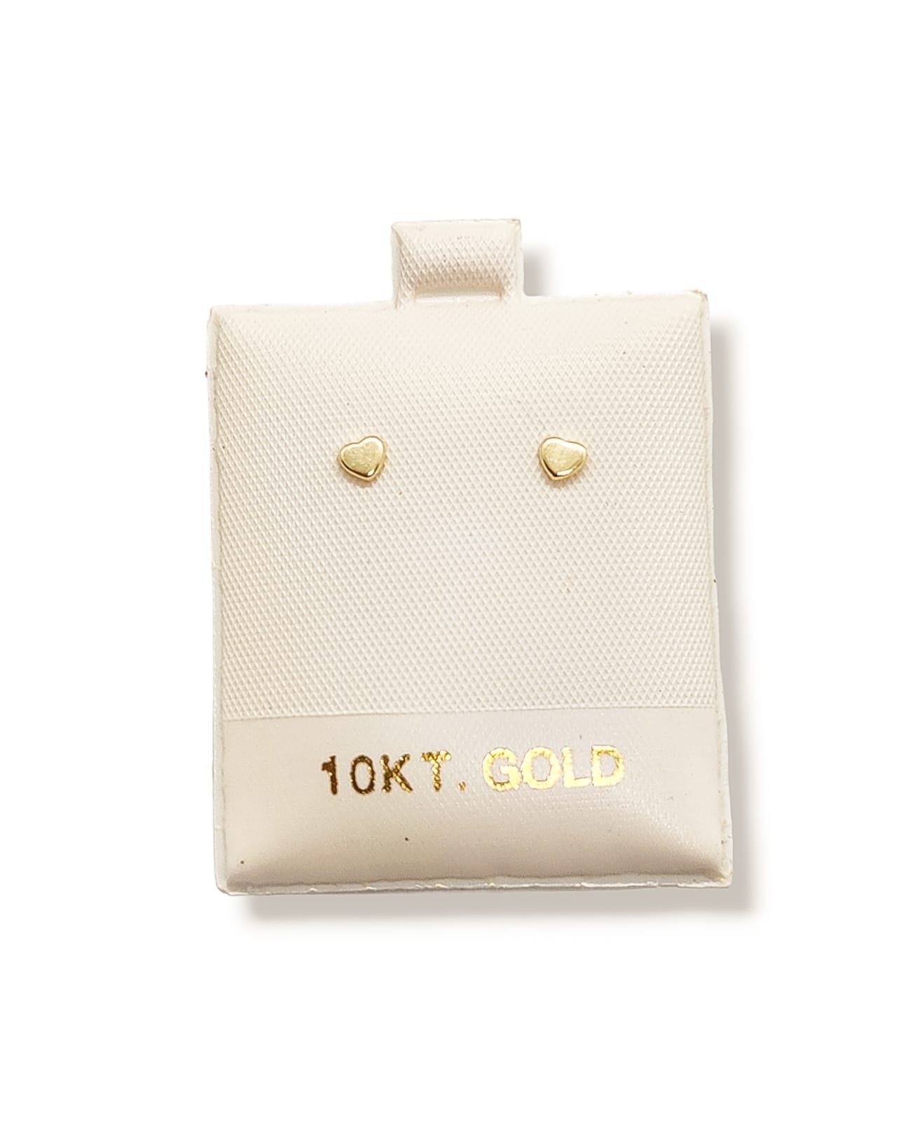 Par de Broquel corazón tachuela  mini oro 10k DORADO