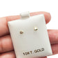 Par de Broquel corazón tachuela  mini oro 10k DORADO