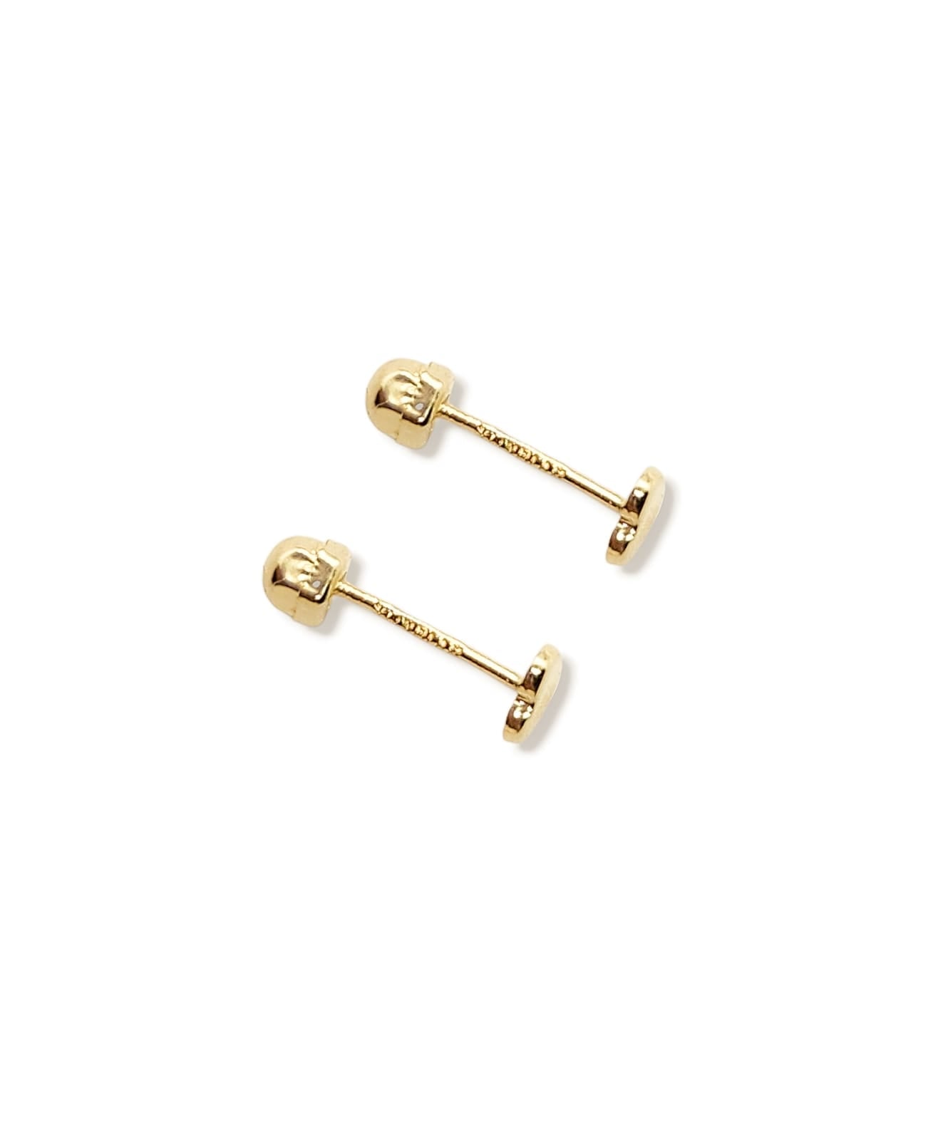 Par de Broquel corazón tachuela  mini oro 10k DORADO