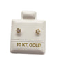 Par o Pieza de Broquel Estrella con Zirconia Blanca Facetado Mini Oro de 10k DORADO