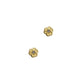 Par o Pieza de Broquel Trébol Flor con Zirconia Blanca Mini Oro de 10k DORADO