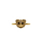 Anillo de cabeza de osito con zirconias oro 10k