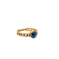 Anillo ojo turco azul estilo cadena oro 10k