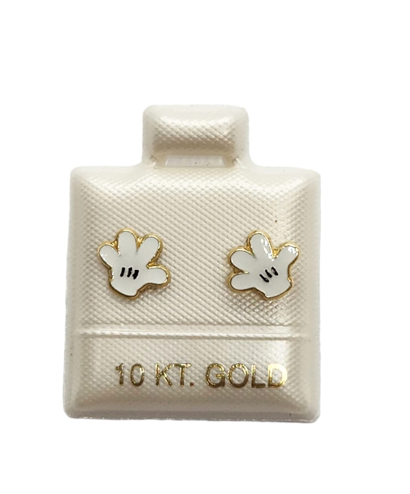 Par de Broquel guantes ratón esmalte oro 10k DORADO
