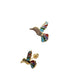 Par o Pieza de Broquel Colibrí Esmalte Oro 10k DORADO