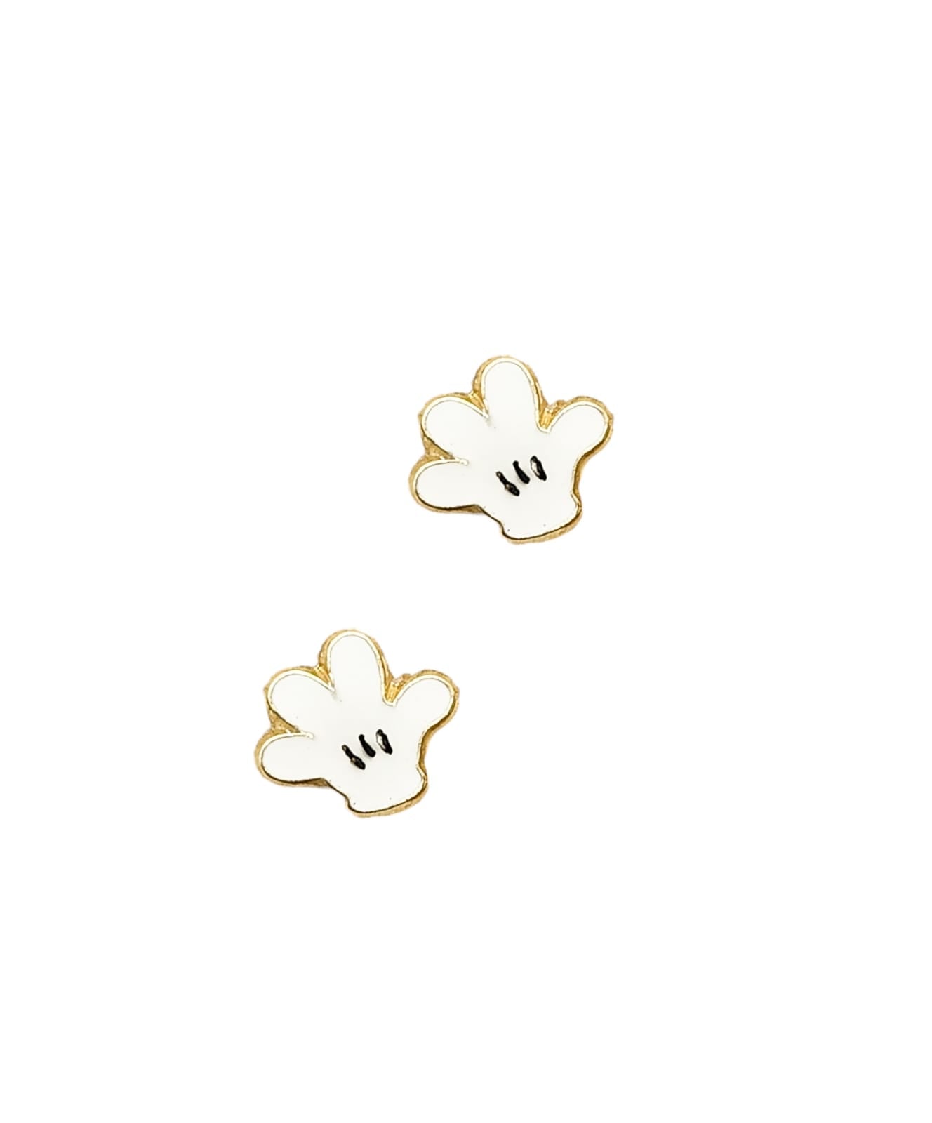 Par de Broquel guantes ratón esmalte oro 10k DORADO