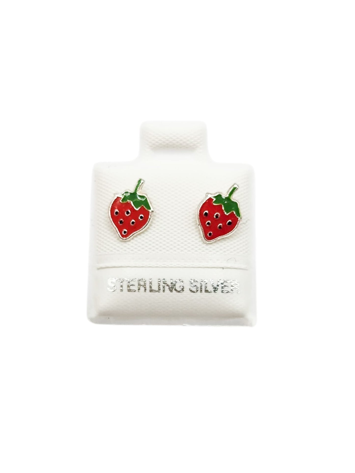 Par broquel Fresas Plata 925