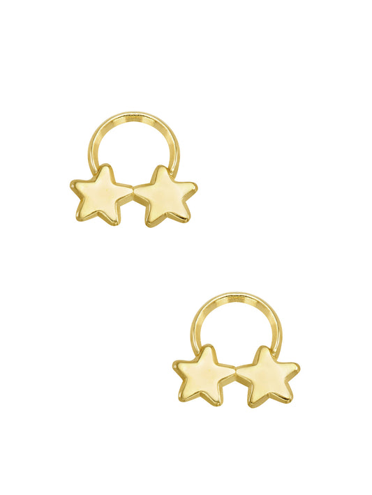 Par o Pieza de Broquel Anillo Estrella Oro 10k DORADO
