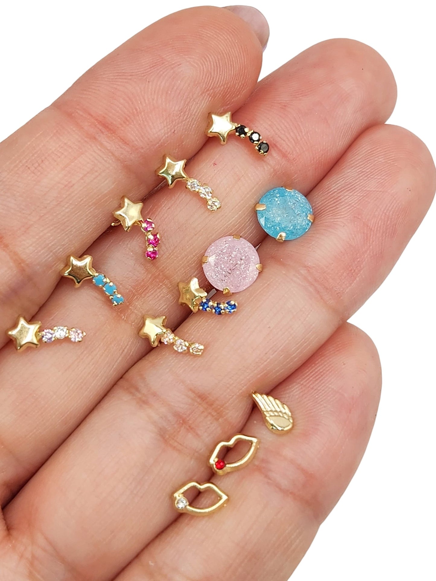 Par Broquel Estrella Oro 10K