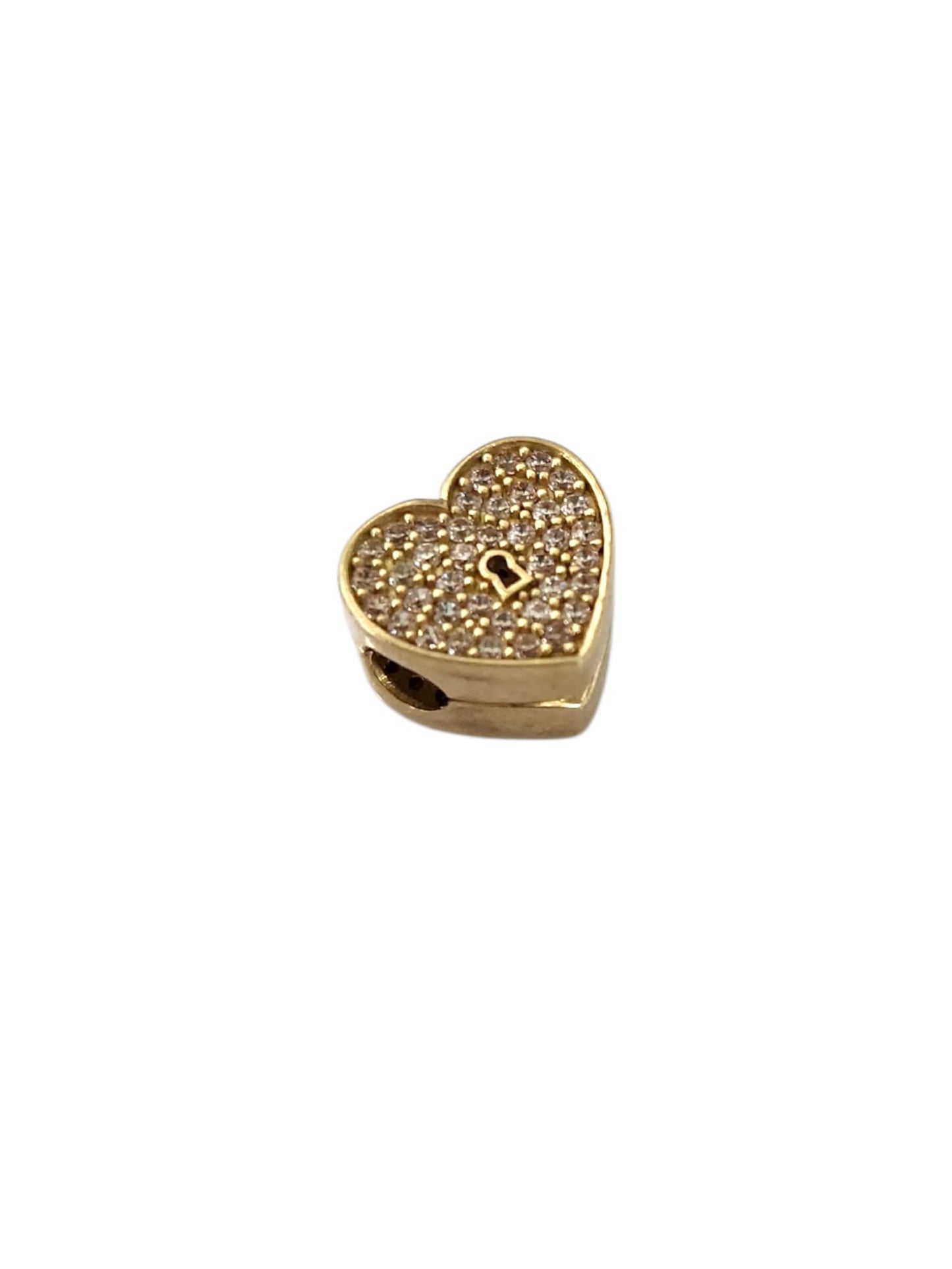 Dije corazon con piedras ORO 10K