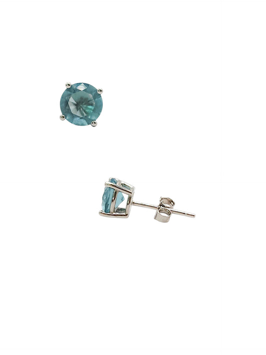 Aretes con piedra circonita azul  Plata 925