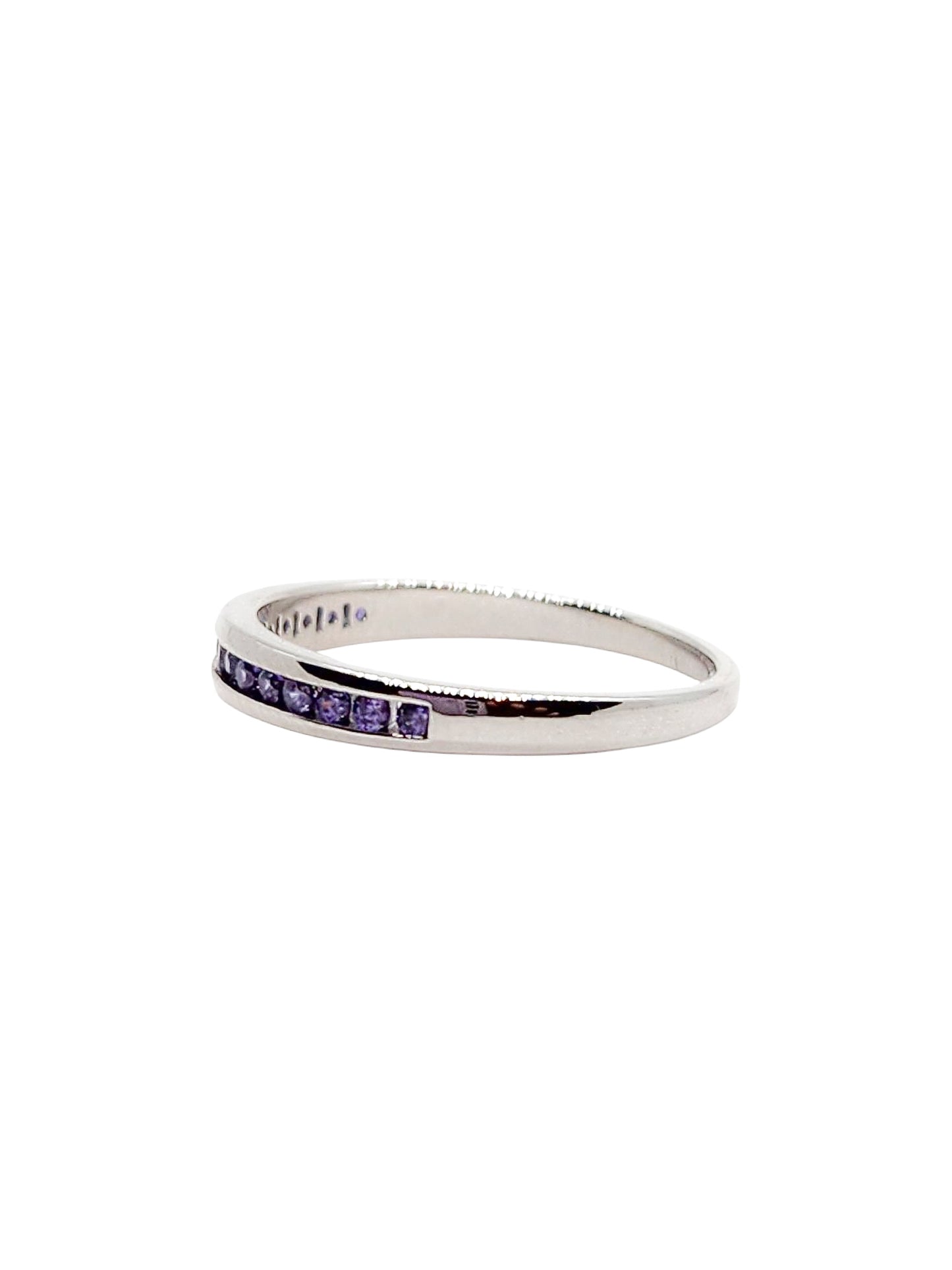 Anillo argolla media churumbela morado plata 925 PREMIUM