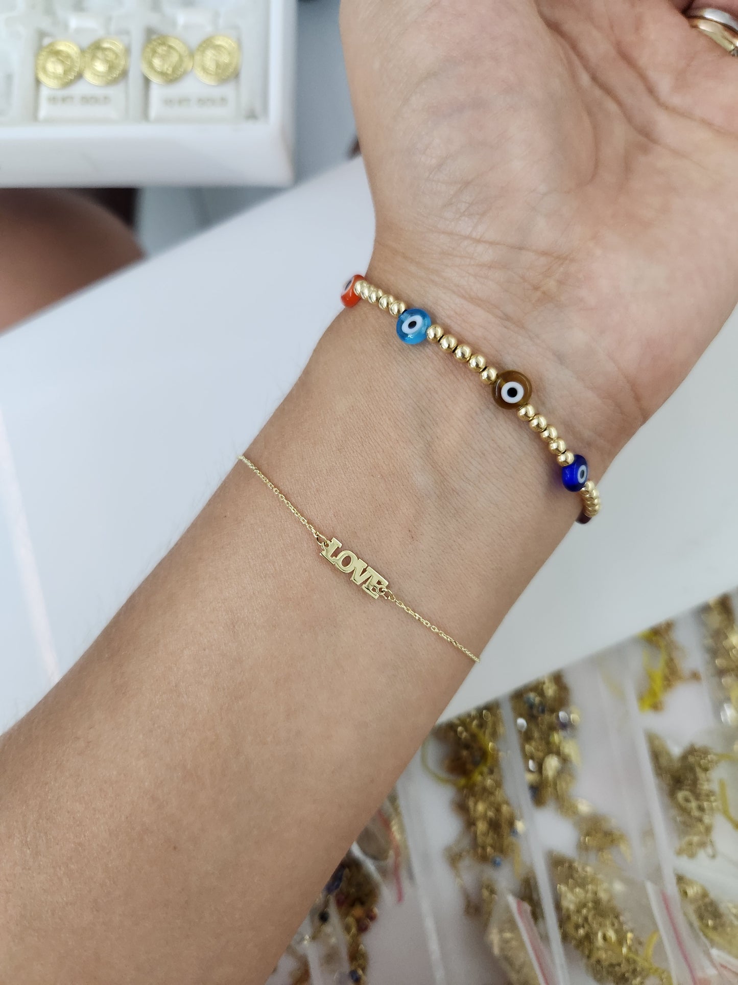 Tobillera LOVE oro 10k