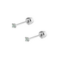 Par de Broquel con diamante natural 7 pts Oro blanco de 14k