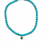Collar de turquesa natural y oro 10k