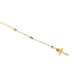 Pulsera bolitas 3 oros con cruz oro 10k