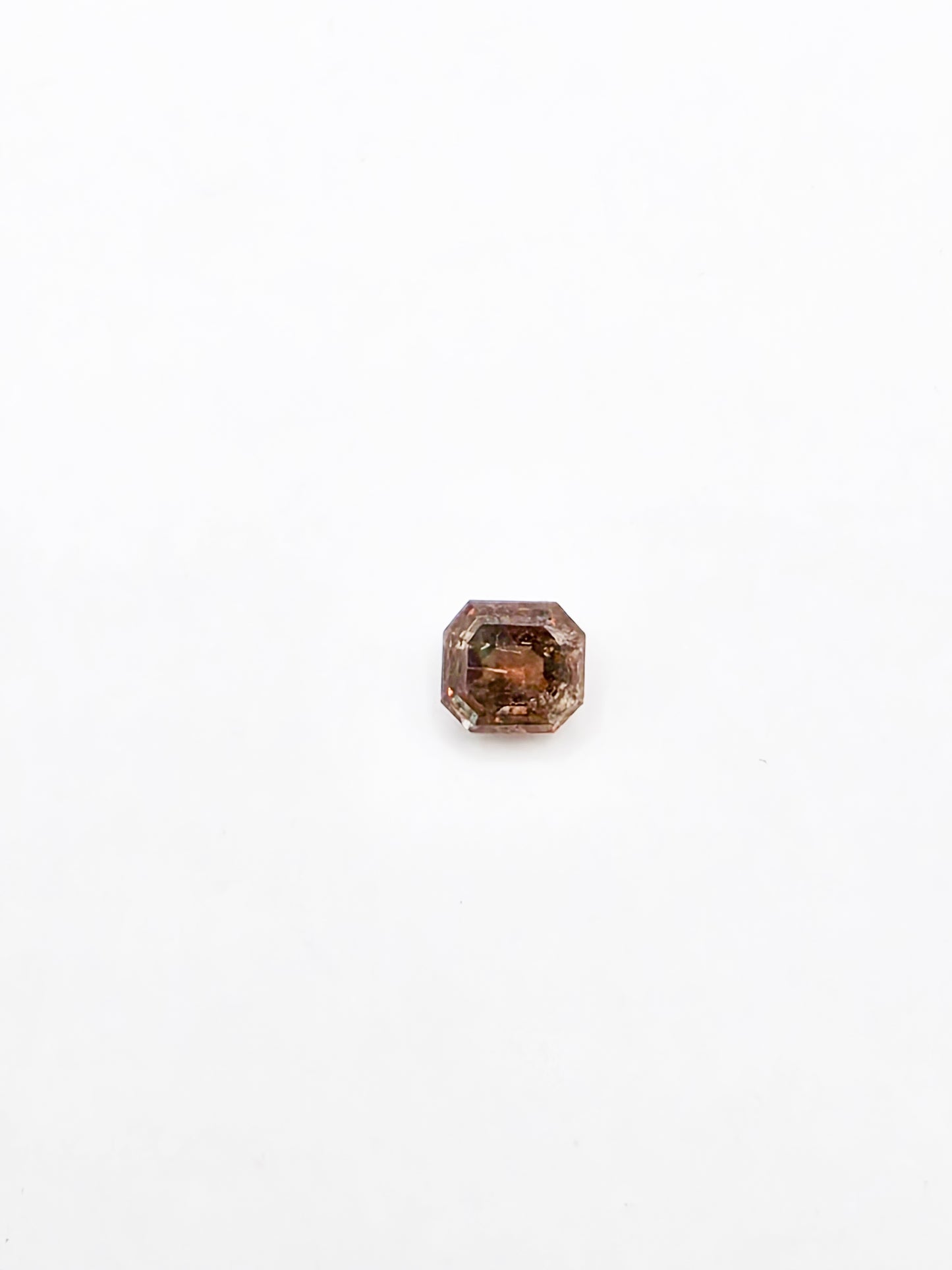 Anillo de diamante natural "Salt and Pepper"solitario oro 10k Radiant cut