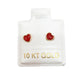 Par de Broquel esmalte corazón rojo oro de 10k DORADO