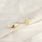 Anillo ovalado 3d y plano con piedra oro 10k dorado