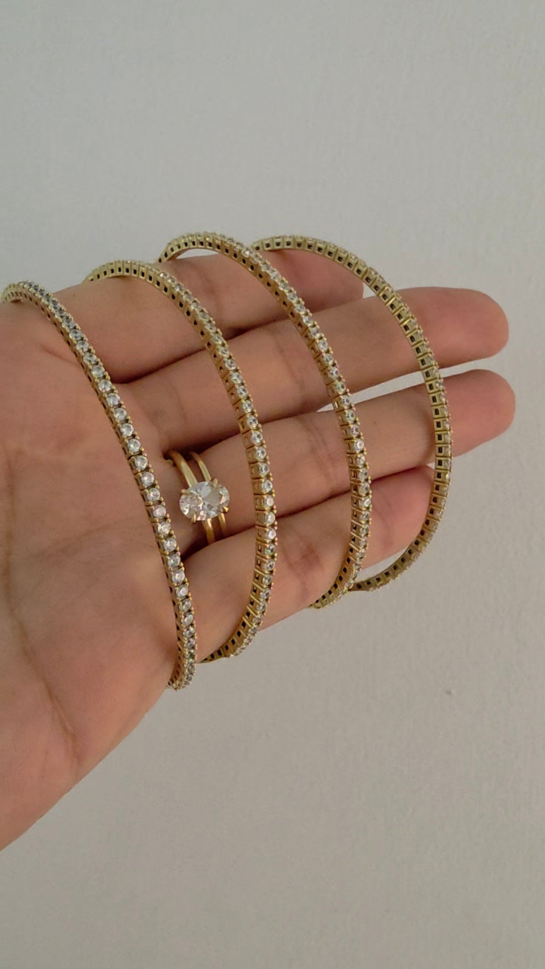 Pulsera tenis de aro oro 10k