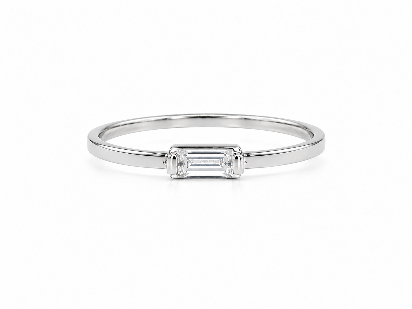 Anillo baguette diamante LAB GROWN 10k PREMIUM