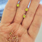 Aretes piedra natural peridoto plata rosa 925 5mm