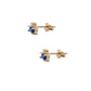 Aretes piedra natural zafiro y diamante natural oro 10k