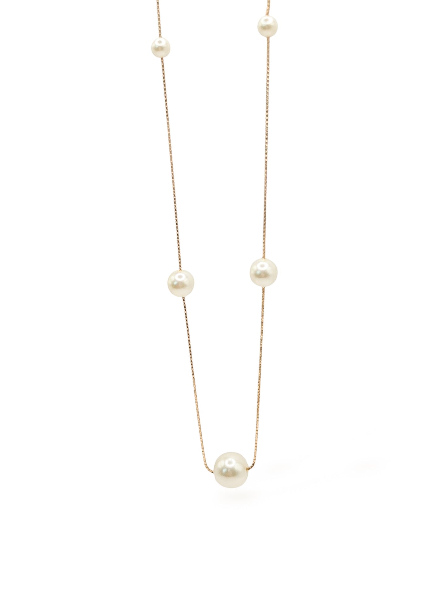 Perla celeste Gargantilla de perlas naturales oro 10k