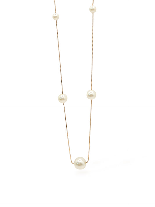 Perla celeste Gargantilla de perlas naturales oro 10k