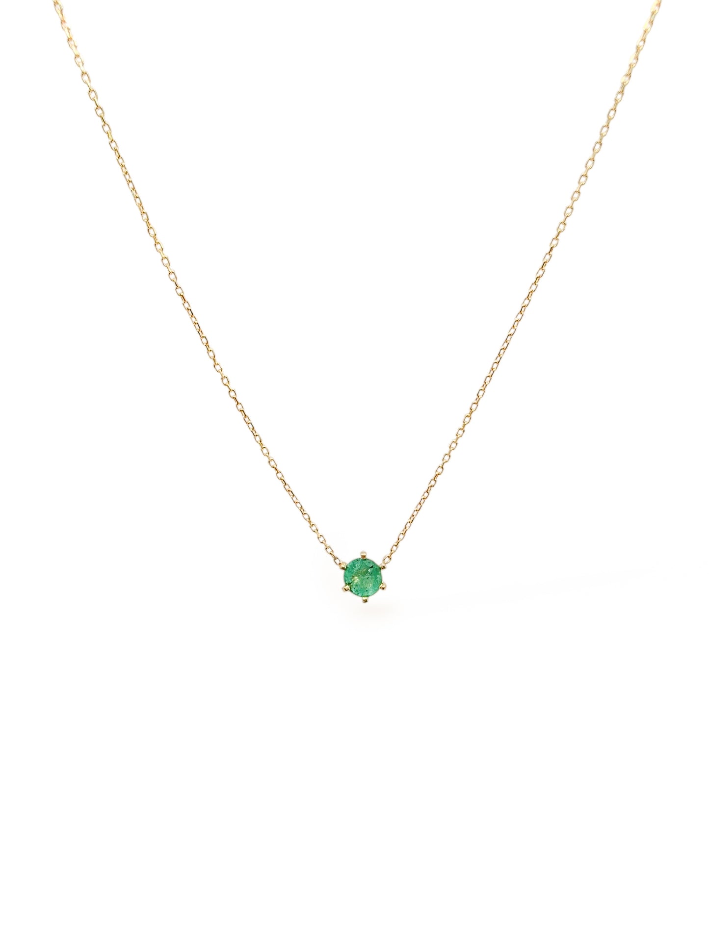 Gargantilla Esmeralda natural oro 10k