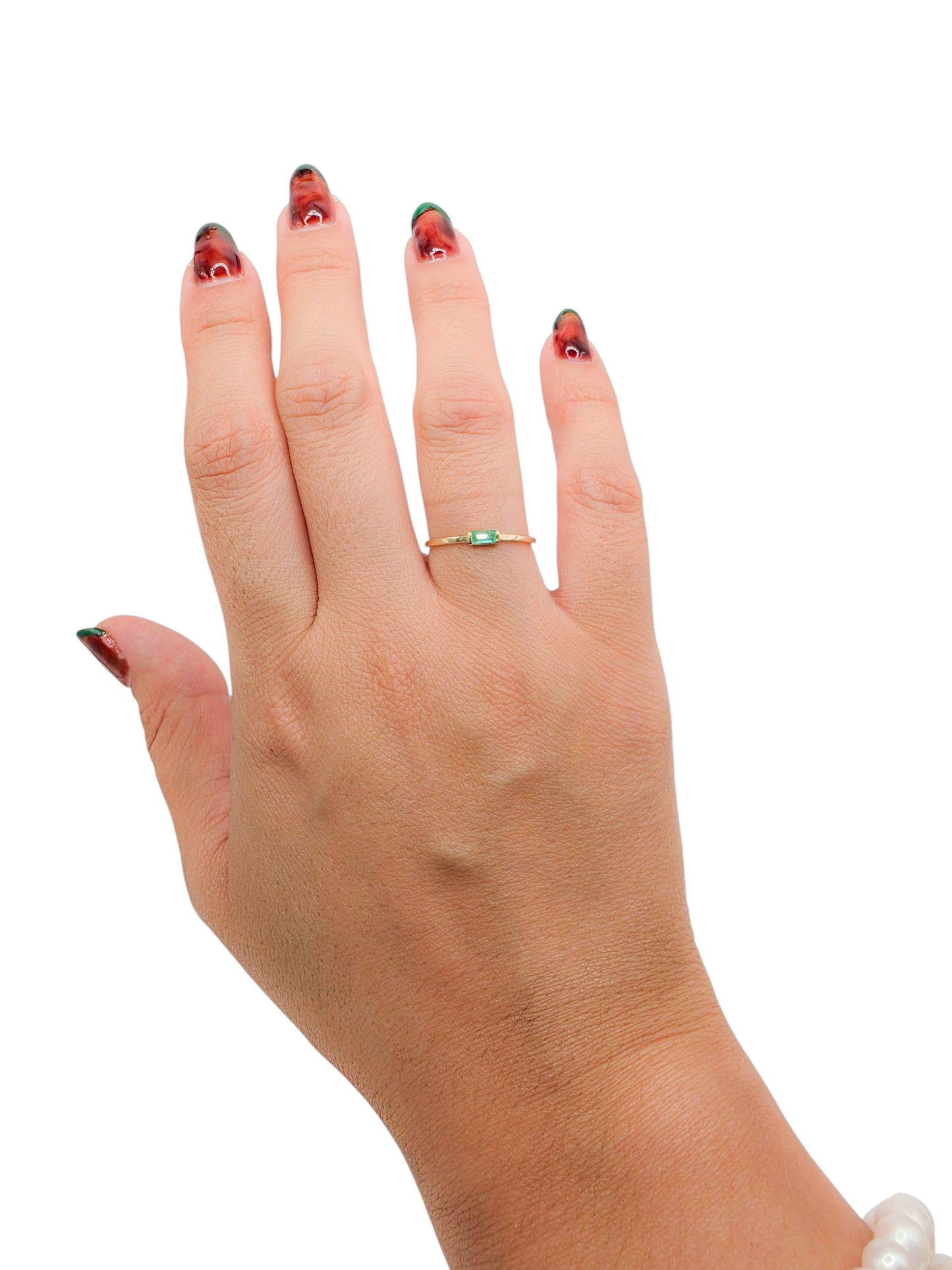 Anillo ESMERALDA NATURAL oro 10k PREMIUM