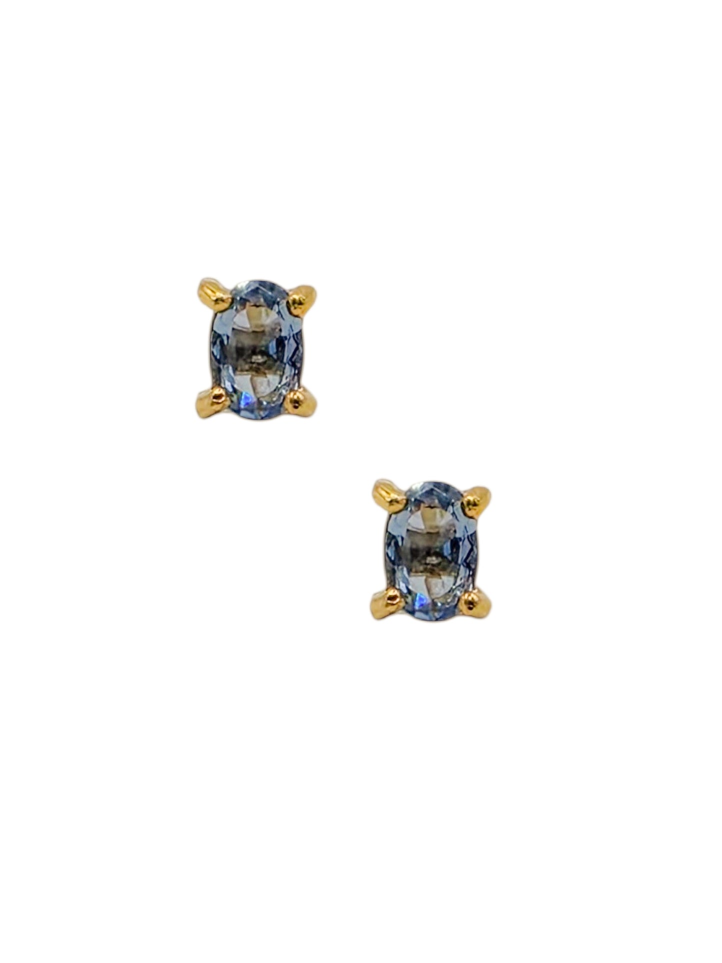 Par de Aretes broquel piedra natural Aguamarina plata 925