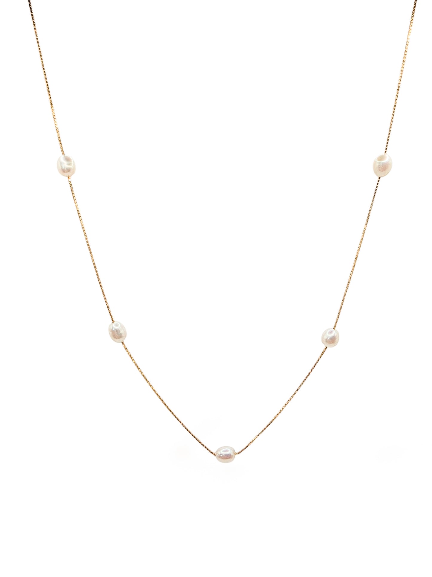 Perla eterna Gargantilla de perlas naturales oro 10k