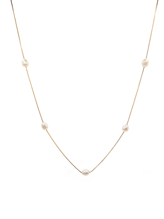 Perla eterna Gargantilla de perlas naturales oro 10k